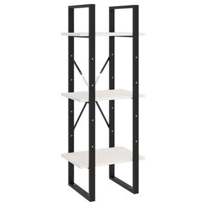 vidaXL 3-szintes fehér tömör fenyőfa könyvszekrény 40 x 30 x 105 cm