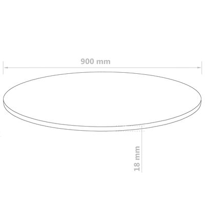vidaXL kerek MDF asztallap 900 x 18 mm