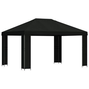 vidaXL Pavilon 4 &times; 3 m Fekete Poli&eacute;szter &eacute;s ac&eacute;l 190 gsm