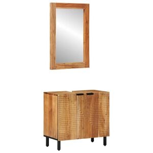 vidaXL F&uuml;rdőszobai Szekr&eacute;ny Szett 2 db Term&eacute;szetes 62 x 33 x 58 cm