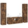 vidaXL F&uuml;rdőszoba b&uacute;tor szett 5 db F&uuml;st&ouml;s T&ouml;lgy 33 x 34,5 x 160 cm