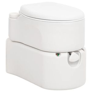 vidaXL feh&eacute;r be&eacute;p&iacute;tett HDPE &eacute;s zom&aacute;nc kemping WC 24+17 L