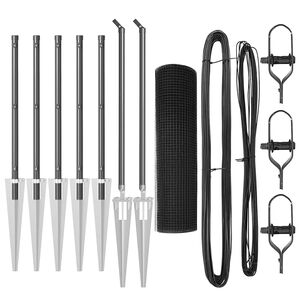 vidaXL Ker&iacute;t&eacute;soszlop Sz&uuml;rke 10 x 0,4 m (12 x 12 mm h&aacute;l&oacute;) Ac&eacute;l &eacute;s PVC