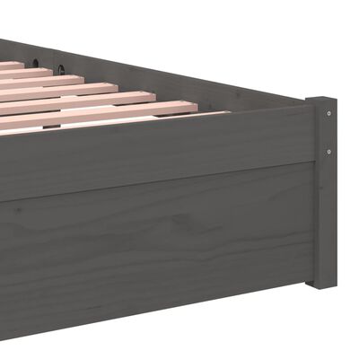 vidaXL szürke tömör fa ágykeret 90 x 200 cm