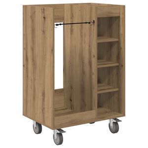 vidaXL Golf Szekr&eacute;ny ker&eacute;kkel Egysz&iacute;nű Artisan t&ouml;lgy 65 x 45 x 98 cm