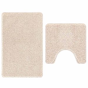 vidaXL Cs&uacute;sz&aacute;smentes f&uuml;rdőszőnyeg k&eacute;szlet 2 db Kr&eacute;msz&iacute;nű 50 x 50 cm PP