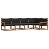 vidaXL K&uuml;lt&eacute;ri kanap&eacute; szett 5 db Term&eacute;szetes &eacute;s fekete