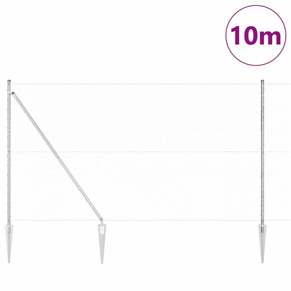 vidaXL Ker&iacute;t&eacute;soszlop Ez&uuml;st 10 x 1,6 m (36 mm h&aacute;l&oacute;) Ac&eacute;l
