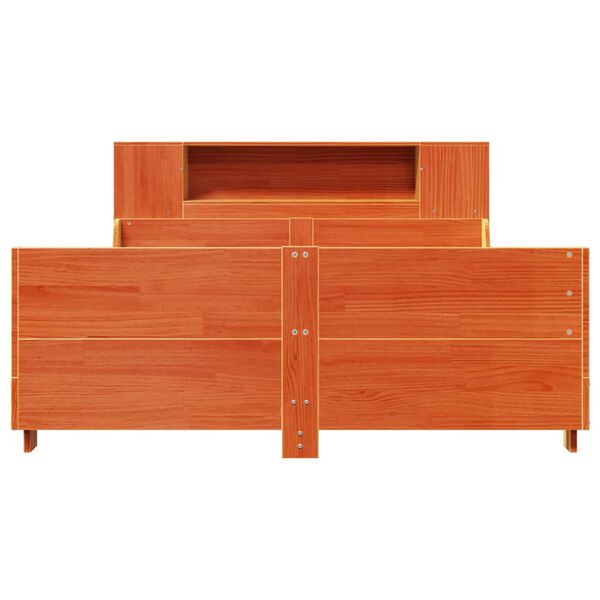 vidaXL viaszbarna t&ouml;m&ouml;r fenyőfa &aacute;gy matrac n&eacute;lk&uuml;l 120 x 200 cm