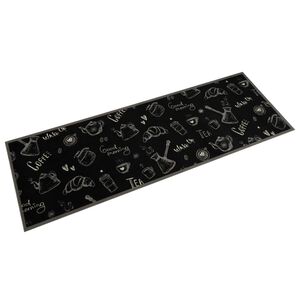 vidaXL fekete reggeli mint&aacute;s moshat&oacute; b&aacute;rsony konyhaszőnyeg 60x180 cm