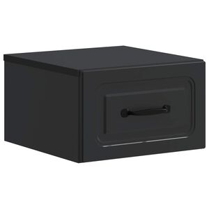 vidaXL Fali &eacute;jjeli szekr&eacute;ny Fekete 34,5 x 33 x 20 cm Szerelt Fa