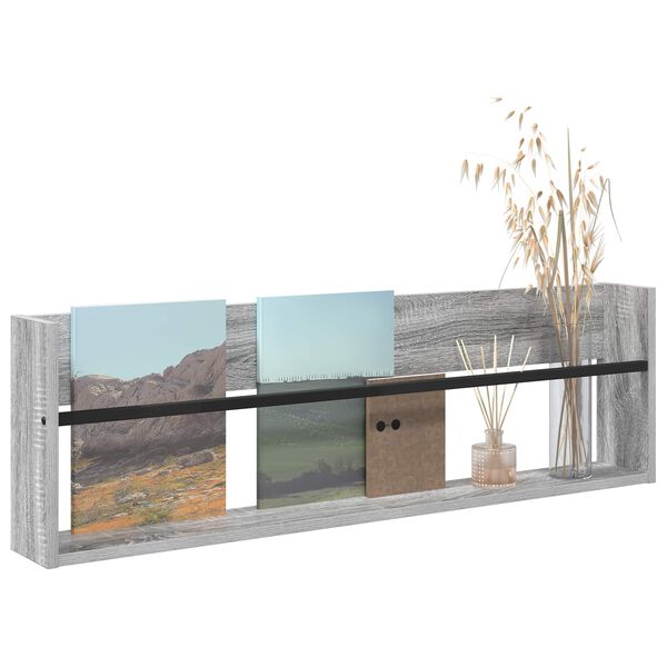 vidaXL Magazin &aacute;llv&aacute;ny Sz&uuml;rke Sonoma 100 x 12 x 30 cm Faanyag