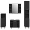 vidaXL F&uuml;rdőszoba b&uacute;tor szett 4 pcs Fekete 30 x 30 x 179,5 cm Faanyag