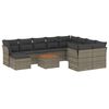 vidaXL 11 r&eacute;szes sz&uuml;rke polyrattan kerti &uuml;lőgarnit&uacute;ra p&aacute;rn&aacute;kkal