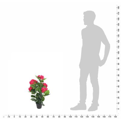 vidaXL műhortenzia virágcseréppel 60 cm piros