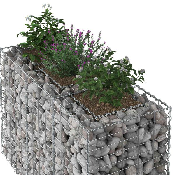 vidaXL Gabion emelt &aacute;gy Ez&uuml;st 130 x 50 x 80 cm Horganyzott ac&eacute;l