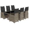 vidaXL 7 r&eacute;szes sz&uuml;rke polyrattan kerti bisztr&oacute;garnit&uacute;ra p&aacute;rn&aacute;kkal