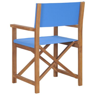 vidaXL 2 db kék tömör tíkfa rendezői szék