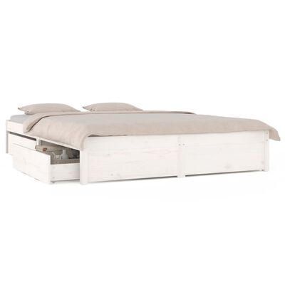 vidaXL fehér ágykeret fiókokkal 200x200 cm