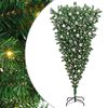 vidaXL Felfel&eacute; &aacute;ll&oacute; műfenyő, előre vil&aacute;g&iacute;tva, g&ouml;mb k&eacute;szlettel 210 cm