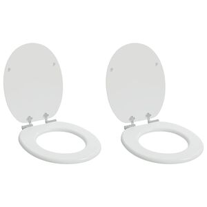 vidaXL L&aacute;gy z&aacute;r&oacute;d&aacute;s&uacute; WC &uuml;lőke 2 db Feh&eacute;r 44 x 38 cm MDF lap