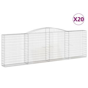 vidaXL 20 db &iacute;ves horganyzott vas gabion kos&aacute;r 400x30x120/140 cm