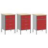 vidaXL Munkaszekr&eacute;ny fi&oacute;kkal 3 pcs Piros &eacute;s Sz&uuml;rke 150 x 55 x 85 cm