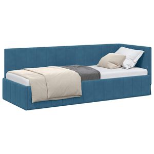 vidaXL Sarok&aacute;gy keret fejt&aacute;ml&aacute;val K&eacute;k 80 cm x 200 cm B&aacute;rsony