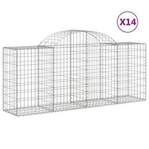 vidaXL 14 db &iacute;ves horganyzott vas gabion kos&aacute;r 200x50x80/100 cm
