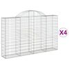 vidaXL 4 db &iacute;ves horganyzott vas gabion kos&aacute;r 200x30x120/140 cm