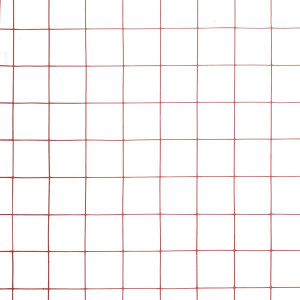 vidaXL piros PVC-bevonatú acél csirkeháló drótkerítés 10 x 0,5 m