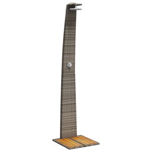 vidaXL sz&uuml;rke polyrattan &eacute;s ak&aacute;cfa k&uuml;lt&eacute;ri zuhanyz&oacute; 55 x 60 x 224 cm