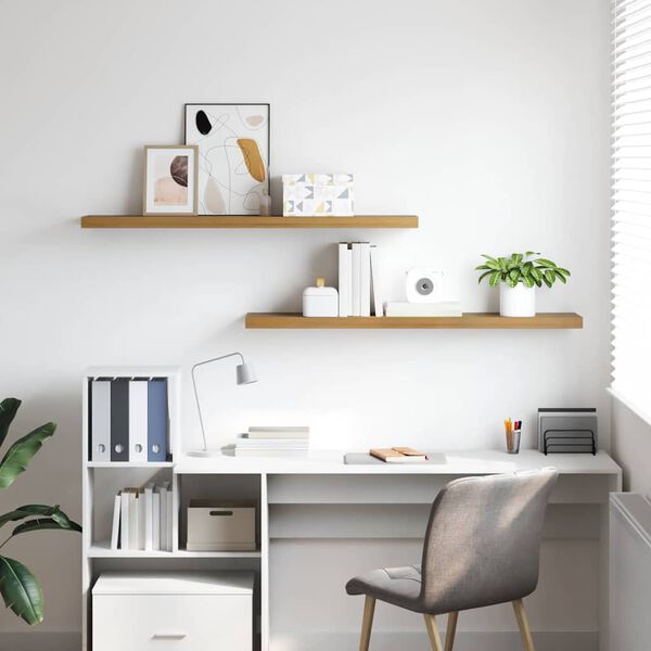 vidaXL Falpolc Falra szerelhető 2 pcs Barna 120 x 23,5 x 4 cm Faanyag