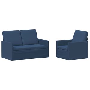 vidaXL Kanap&eacute; Szett 2 pcs K&eacute;k Sz&ouml;vet
