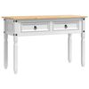 vidaXL V&eacute;gasztal CORONA Feh&eacute;r 115 x 46 x 73 cm T&ouml;m&ouml;r fenyőfa