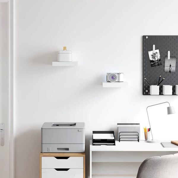 vidaXL 2 db feh&eacute;r MDF lebegő fali polc 23 x 23,5 x 3,8 cm