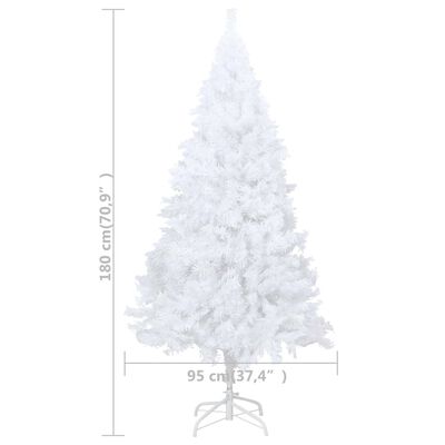 vidaXL fehér PVC megvilágított műkarácsonyfa gömb szettel 180 cm