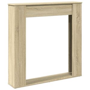 vidaXL sonoma t&ouml;lgy sz&iacute;nű szerelt fa kandall&oacute;burkolat 100x20x100 cm