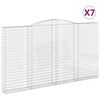 vidaXL 7 db &iacute;ves horganyzott vas gabion kos&aacute;r 400x30x220/240 cm