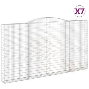 vidaXL 7 db &iacute;ves horganyzott vas gabion kos&aacute;r 400x30x220/240 cm
