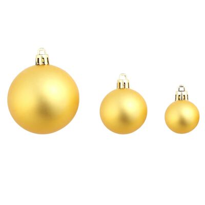 vidaXL 100 darabos aranyszínű karácsonyi gömb készlet 3/4/6 cm