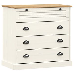 vidaXL VIGO feh&eacute;r t&ouml;m&ouml;r fenyőfa kom&oacute;d 80x40x76 cm