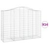 vidaXL 14 db &iacute;ves horganyzott vas gabion kos&aacute;r 200x50x140/160 cm