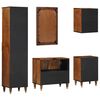vidaXL F&uuml;rdőszobai Szekr&eacute;ny Szett 5 pcs M&eacute;z barna T&ouml;m&ouml;r Mang&oacute;f&aacute;t