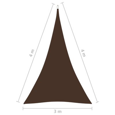 vidaXL barna háromszögű oxford-szövet napvitorla 3 x 4 x 4 m