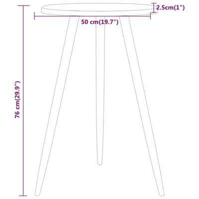 vidaXL szürke MDF és vas bisztróasztal Ø50 x 76 cm