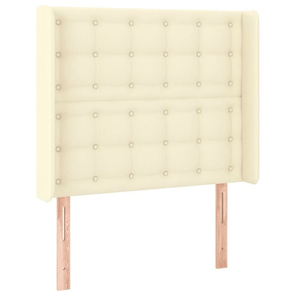 vidaXL kr&eacute;msz&iacute;nű műbőr LED-es fejt&aacute;mla 93x16x118/128 cm