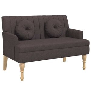 vidaXL s&ouml;t&eacute;tbarna sz&ouml;vetpad p&aacute;rn&aacute;kkal 113x64,5x75,5 cm