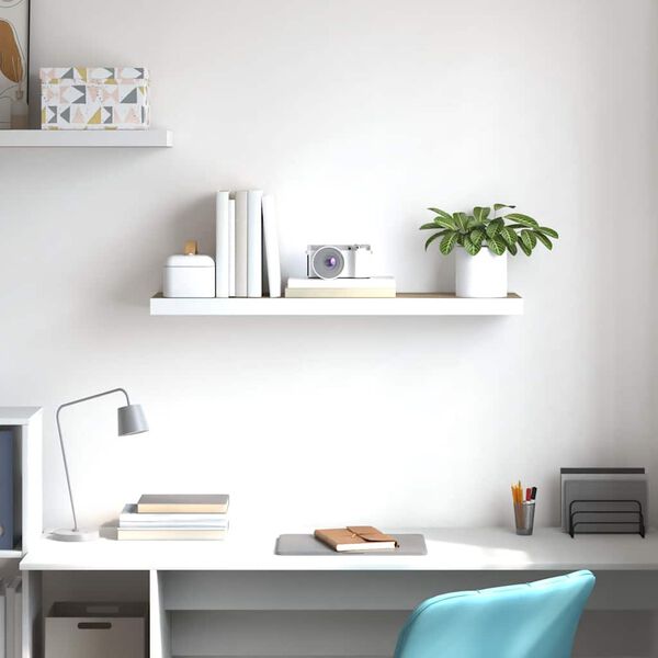 vidaXL t&ouml;lgysz&iacute;nű &eacute;s feh&eacute;r MDF lebegő fali polc 80 x 23,5 x 3,8 cm