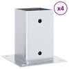 vidaXL 4 db horganyzott ac&eacute;lb&oacute;l oszlopalapok n&eacute;gyzet alak&uacute;ak 81x81 mm